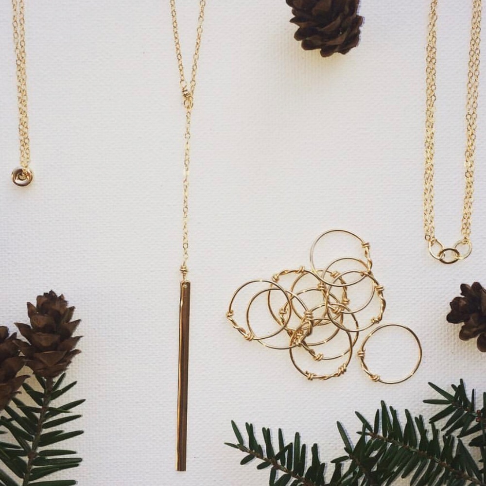 Lariat gold filled necklace
